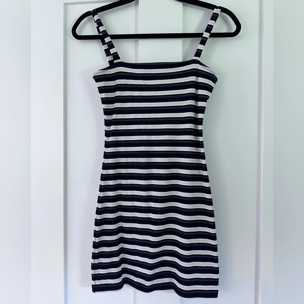 Privacy Please Angie Dress in Navy Metallic Stripe from Revolve size S - Picture 3 of 6
